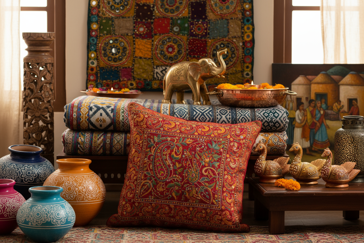 Traditional Indian home decoration art pieces
