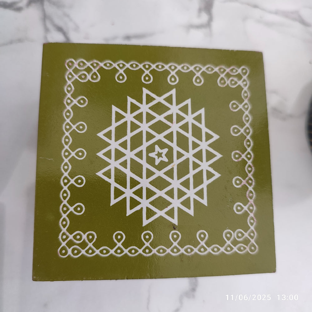 Channapatna Wooden Pooja Stand – Handcrafted & Hand-Painted Design SRI_SURYADAYA_CHENNAPATNAM