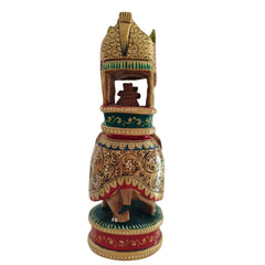 Handcrafted Wooden Elephant Ambari Pallaki | Colorful Hand-Painted Art maruthi handicrafts