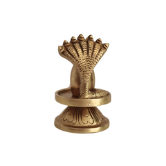 Auspicious Handcrafted Brass Shiva Lingam and Yoni Pitha with Naga Protection