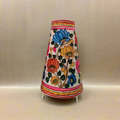 Hand-Painted Lotus Flower Leather Puppetry Lamp Shade | Bed Lamp