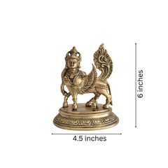 Exquisite Brass Kamadhenu Idol - Divine Wish-Fulfilling Cow