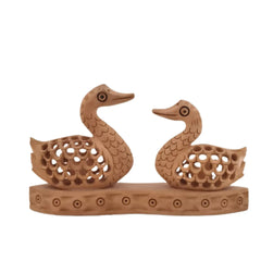 Wooden Carved Ducks Couple | Ideal Gift & Decorative Sculpture maruthi handicrafts