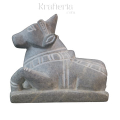 Nandi Idol in Soft Stone – Traditional Temple Decor