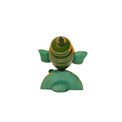 Majestic Etikoppaka Lord Ganesha Bust - Intricate Green Lacquer