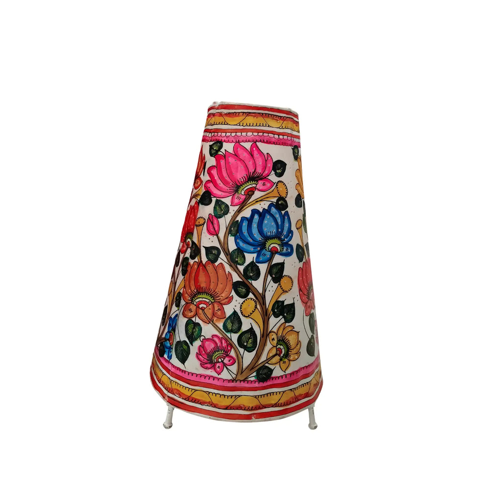 Hand-Painted Lotus Flower Leather Puppetry Lamp Shade | Bed Lamp Leather Paintings