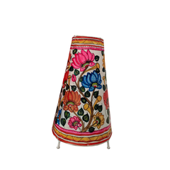 Hand-Painted Lotus Flower Leather Puppetry Lamp Shade | Bed Lamp