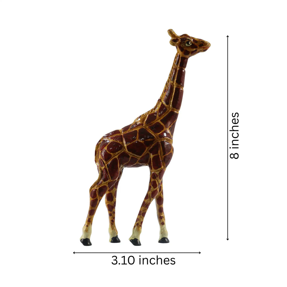 Hand-Painted Wooden Giraffe – Decorative Animal Figurine Accessories