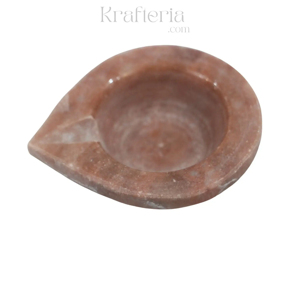 Marble Deepam for Puja – Traditional Indian Oil Lamp Marble Soft Stone