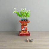 Devotional Splendor - Kondapalli Miniature Tulasi Plant Stand Kondapalli Lacquerware