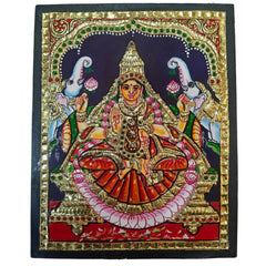 Handpainted Laxmi Devi Thanjavur Painting – Vibrant & Detailed