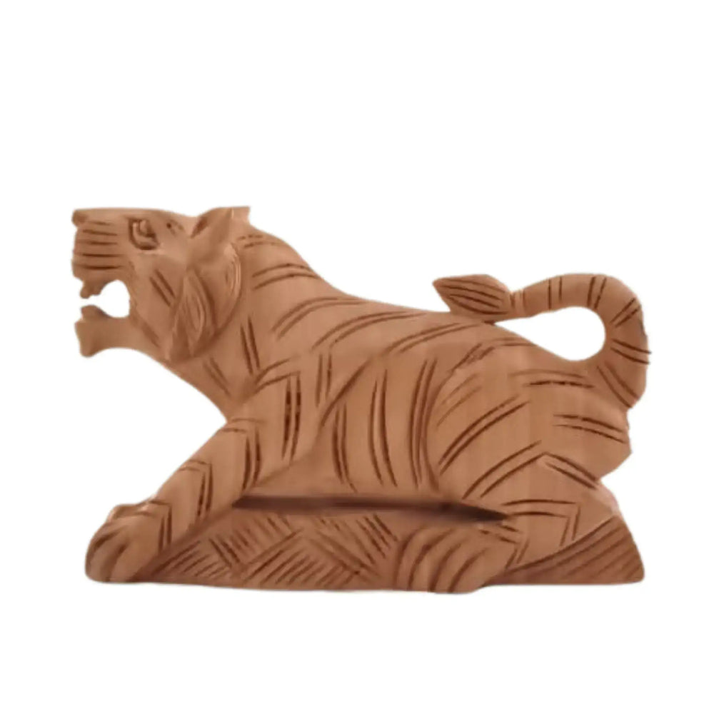 Decorative Wooden Tiger | Intricately Hand-Carved Animal Figurine maruthi handicrafts