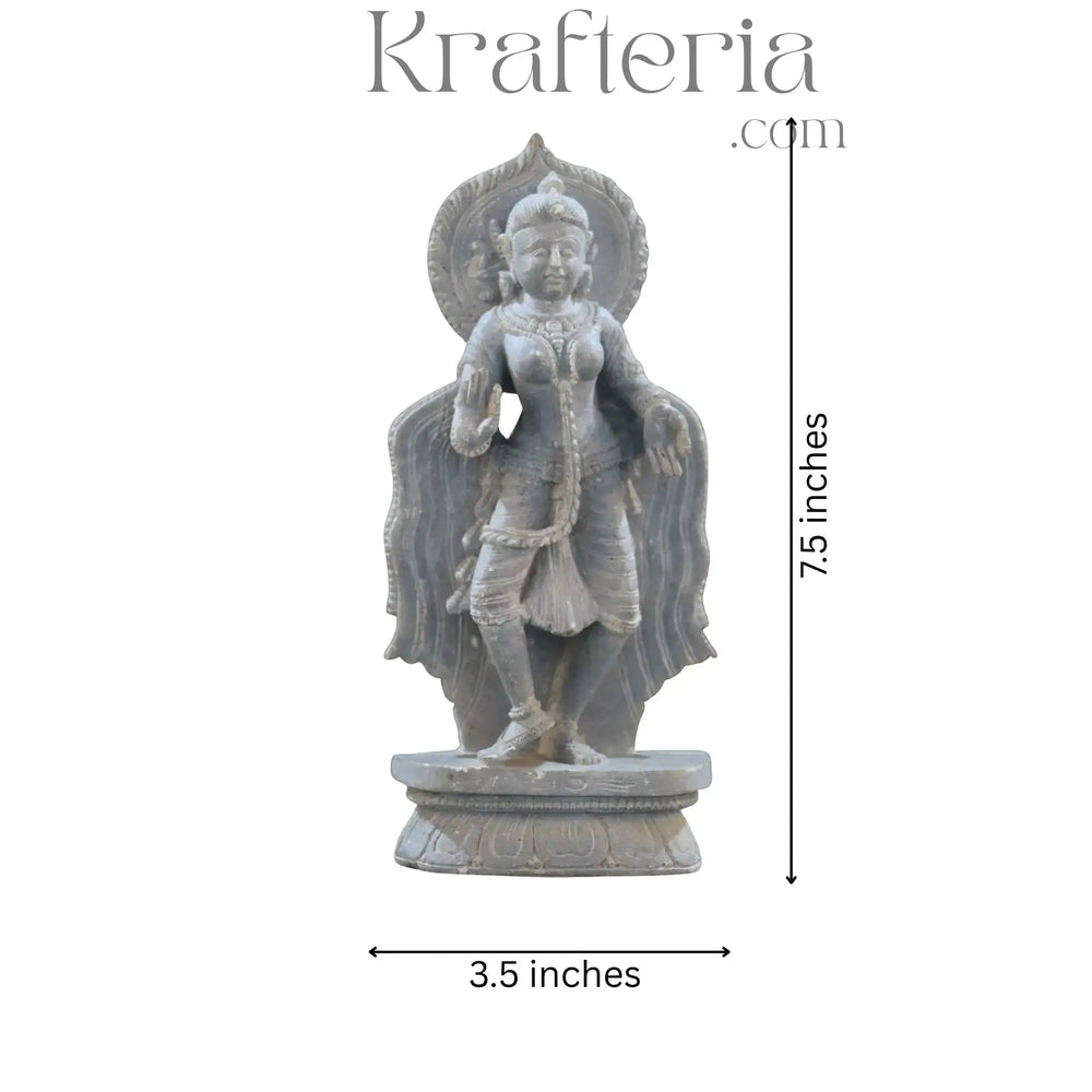 Tandavam Dancing Amman Sculpture – Divine Dance of Power and Grace Soft Stone
