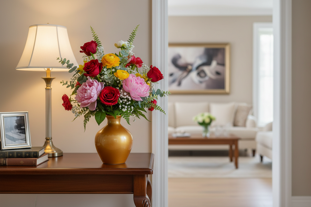 Stylish handcrafted flower vase ideal for living room décor