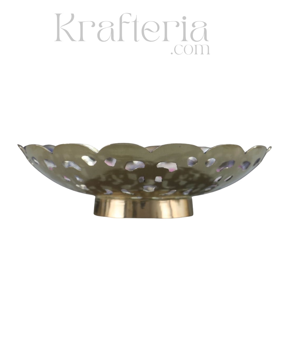 Artisan Bloom-Brass Bowl with Floral Motif Brass Ware
