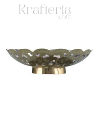 Artisan Bloom-Brass Bowl with Floral Motif Brass Ware