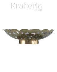 Artisan Bloom-Brass Bowl with Floral Motif