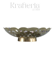 Artisan Bloom-Brass Bowl with Floral Motif Brass Ware