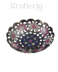 Artisan Bloom-Brass Bowl with Floral Motif Brass Ware