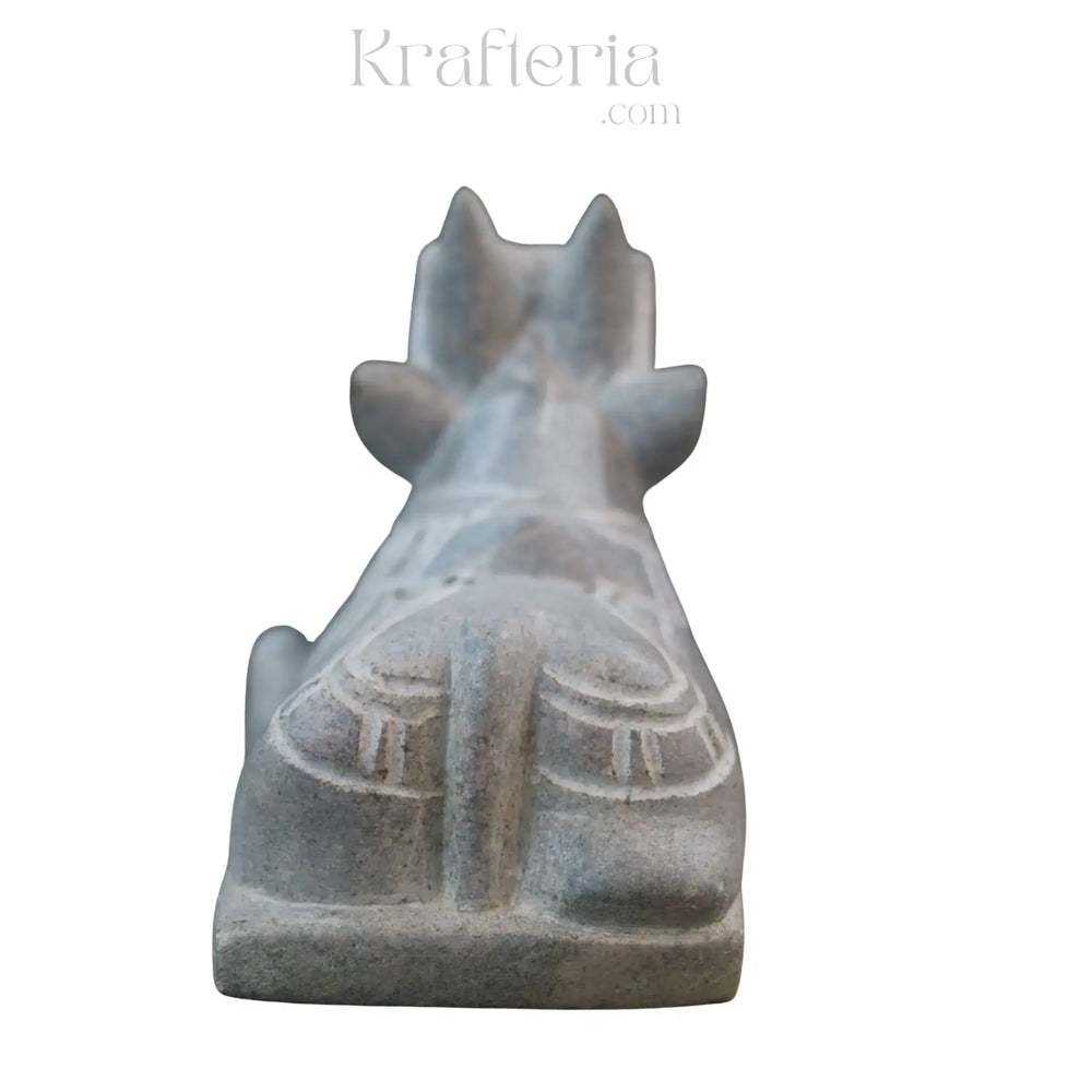 Nandi Idol in Soft Stone – Traditional Temple Decor belur shanker