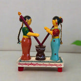Etikoppaka Lacquerware - Women Pounding Grain Figurine Etikoppaka Lacquerware