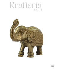 Brass Elephant Idol for Vastu, Prosperity, and Good Luck