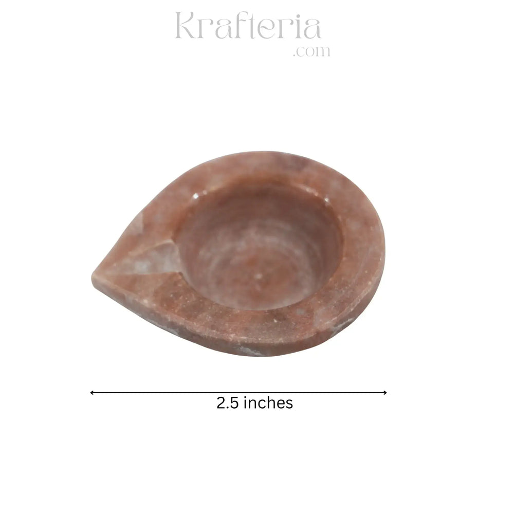 Marble Deepam for Puja – Traditional Indian Oil Lamp Marble Soft Stone