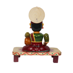 Eco-friendly Channapatna wooden Lakshmi Devi seated idol