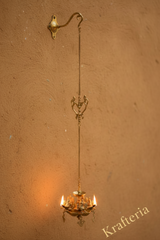 Handmade Ethnic Brass Hanging Diya for Home Entrance & Mandir Brass Artwork