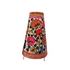 Hand-Painted Lotus Flower Leather Puppetry Lamp Shade | Bed Lamp
