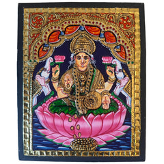 Handpainted Laxmi Devi Thanjavur Painting – Vibrant & Detailed