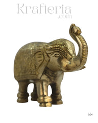 Brass Elephant Idol for Vastu, Prosperity, and Good Luck