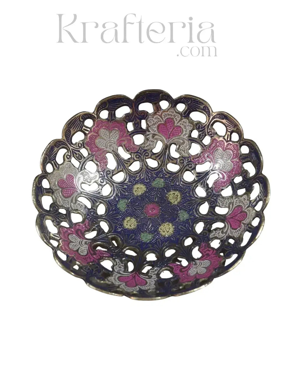 Artisan Bloom-Brass Bowl with Floral Motif Brass Ware