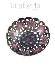 Artisan Bloom-Brass Bowl with Floral Motif