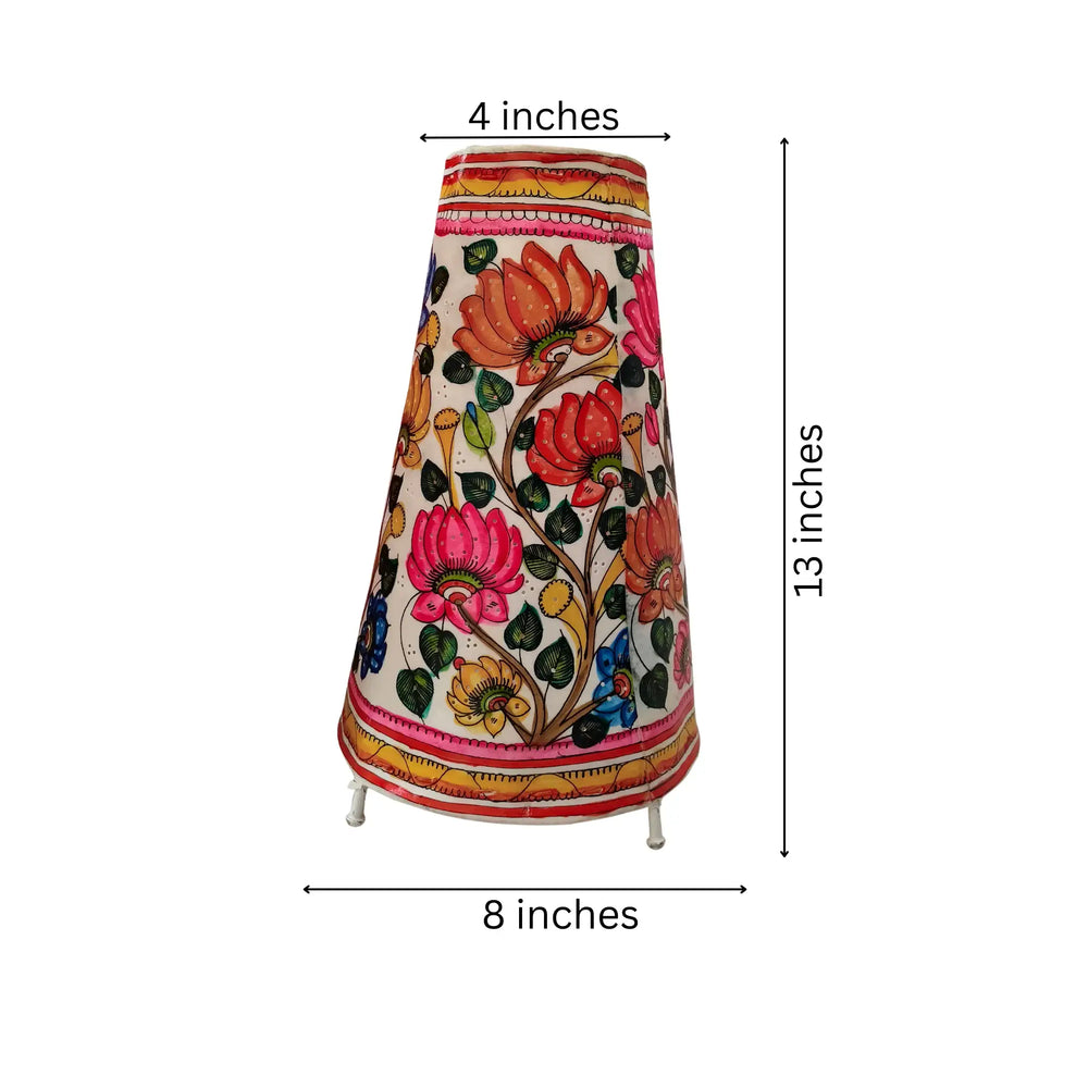 Hand-Painted Lotus Flower Leather Puppetry Lamp Shade | Bed Lamp Leather Paintings