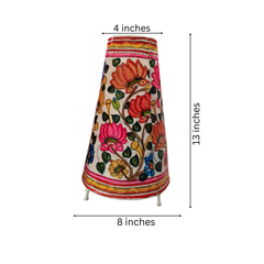 Hand-Painted Lotus Flower Leather Puppetry Lamp Shade | Bed Lamp