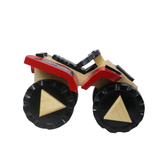 Channapatna wooden racing car handcrafted as a traditional mud racer toy