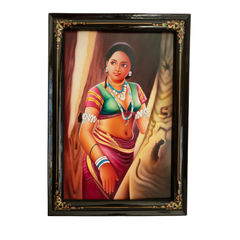 Handcrafted Telangana Nirmal painting rural scene