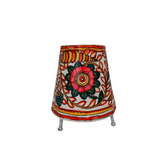 Intricate Flower and Leaf Leather Art Lamp | Bed Lamp Leather Paintings