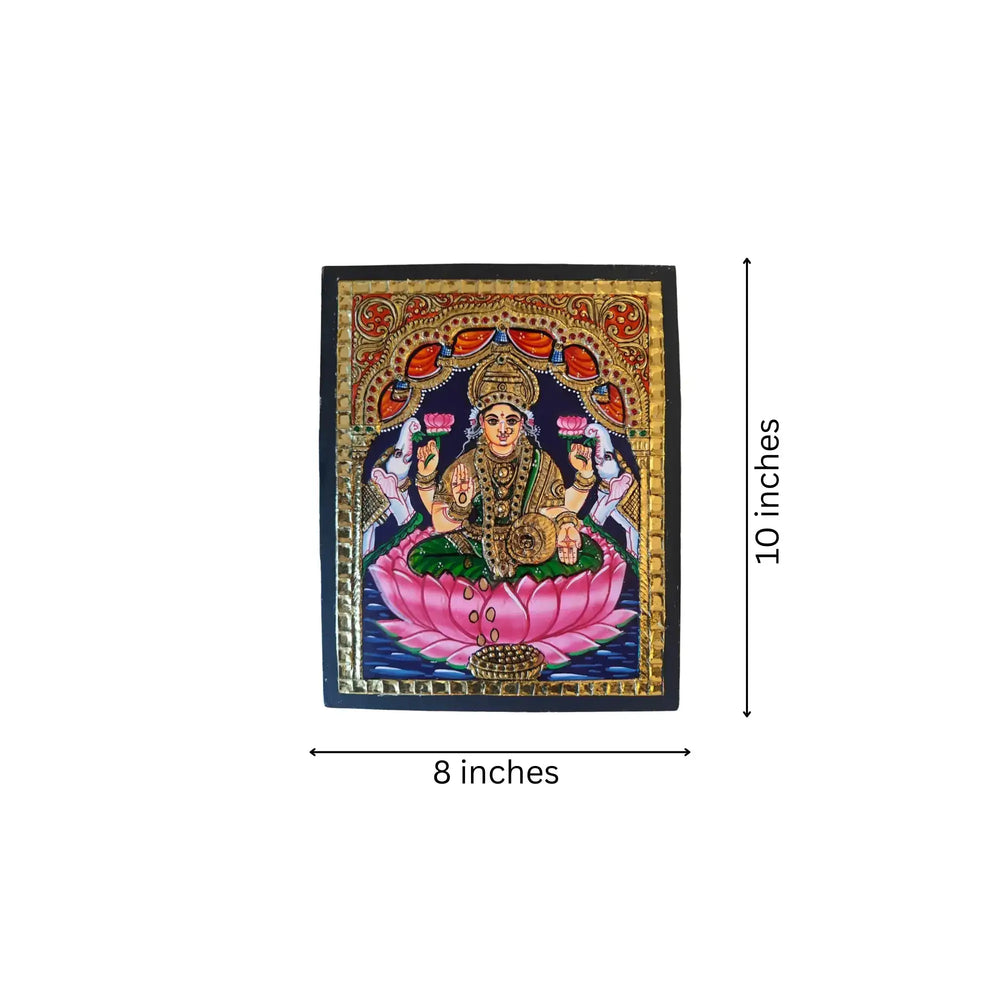 Handpainted Laxmi Devi Thanjavur Painting – Vibrant & Detailed Paintings