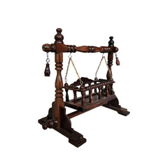Royal Wooden Jhula with Carved Pillars Accessories