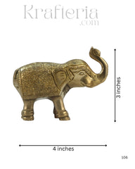 Brass Elephant Idol for Vastu, Prosperity, and Good Luck