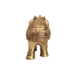 Hand-Carved Brass Elephant Statue: Symbol of Strength, Wisdom, and Good Fortune