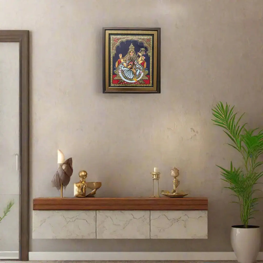 Beautiful Saraswathi Devi Thanjavur Painting – Timeless Indian Craft Paintings