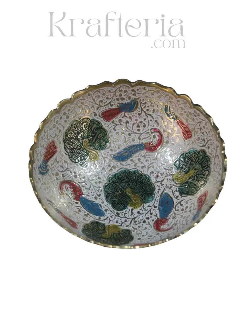 Peacock Glory - Centerpiece Brass Fruit Bowl Brass Ware