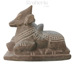 Nandi Idol in Soft Stone – Traditional Temple Decor