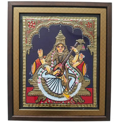 Beautiful Saraswathi Devi Thanjavur Painting – Timeless Indian Craft Paintings