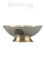 Peacock Glory - Centerpiece Brass Fruit Bowl Brass Ware