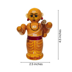 Vibrant Etikoppaka Wooden Deity/Guru Etikoppaka Lacquerware