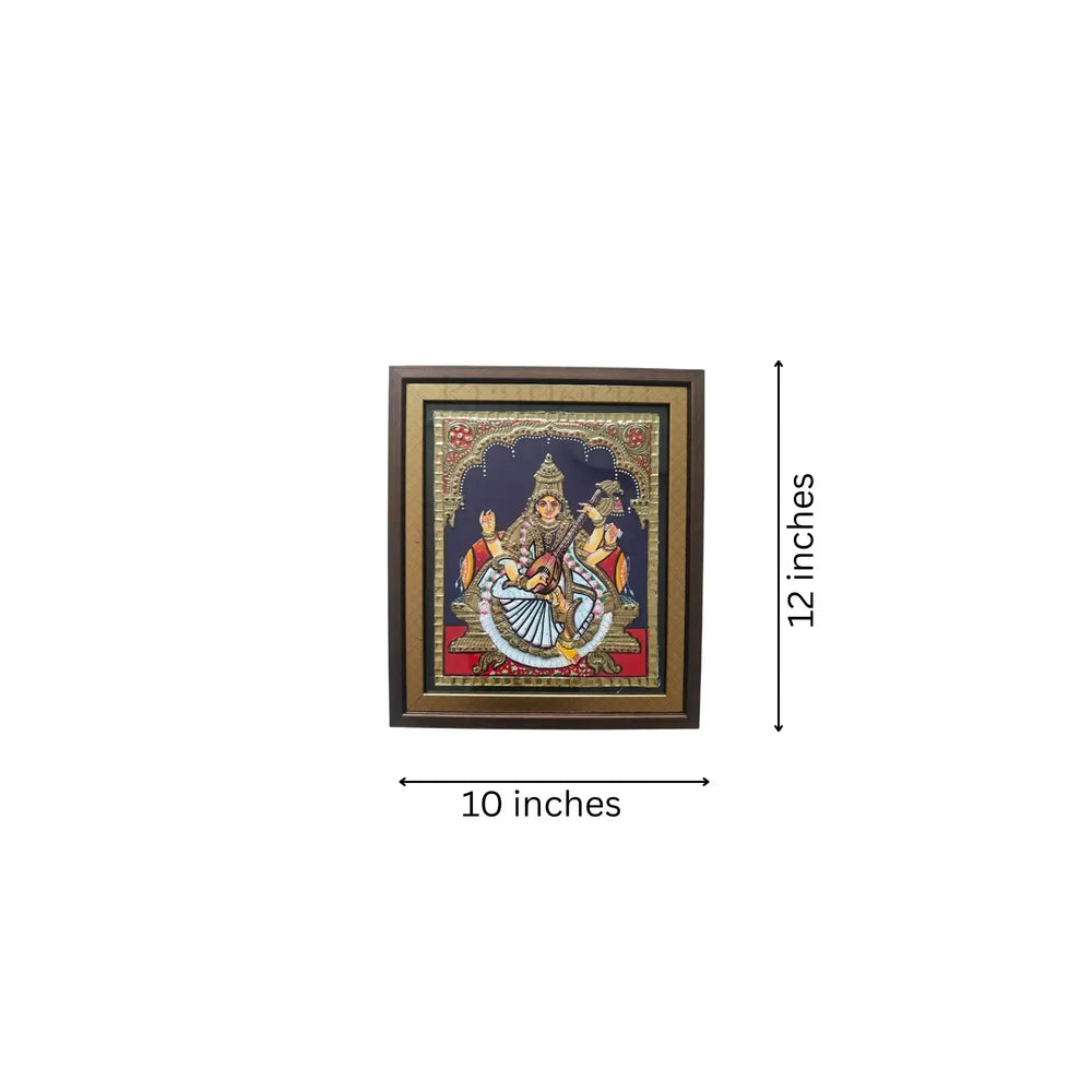 Beautiful Saraswathi Devi Thanjavur Painting – Timeless Indian Craft Paintings